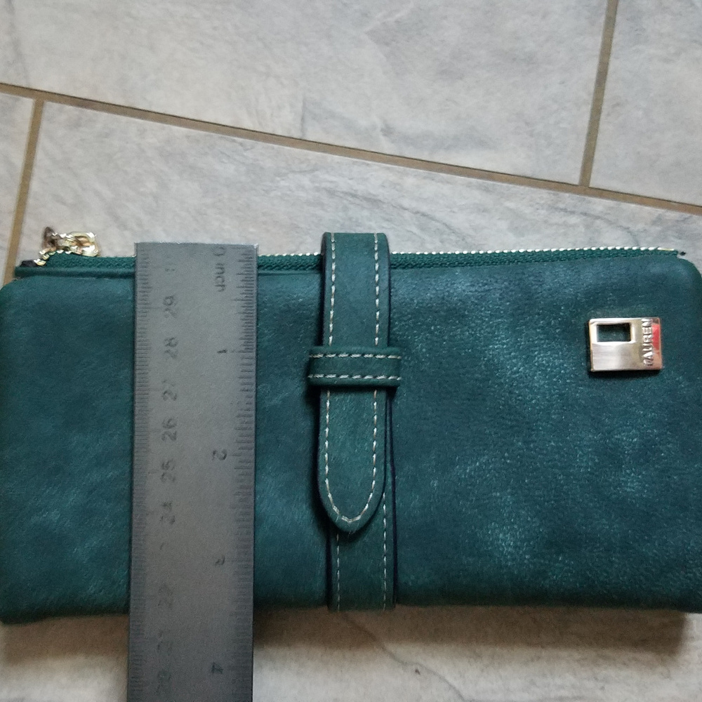 Forest Green Suede Wallet